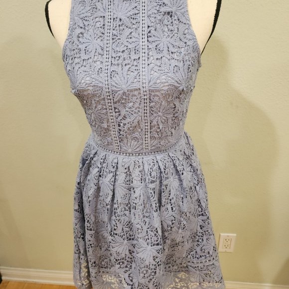Lavender Crocheted Lace  Dress - Picture 5 of 7
